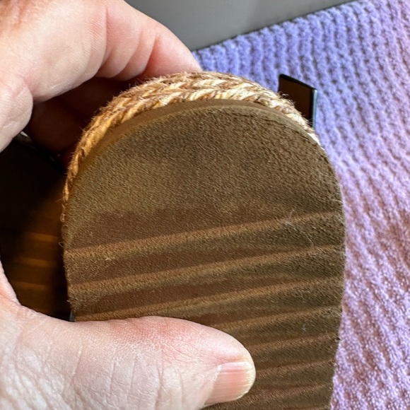 🤎 Naturalizer Leather Platform Sandals Brown Espadrille Ankle Strap 7.5 - Picture 4 of 9